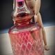 Red chiseled decanter