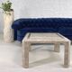 Square coffee table from the 70s - 80s in stone and brass marquetry