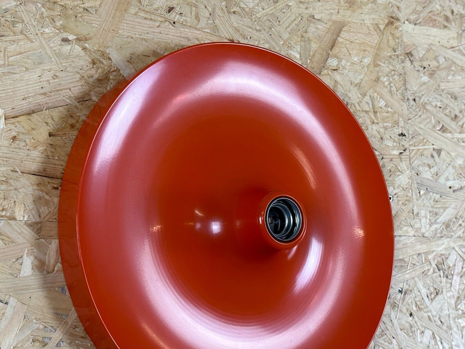 60s 70s discus wall lamp Teka Orange Space Age design aluminum metal