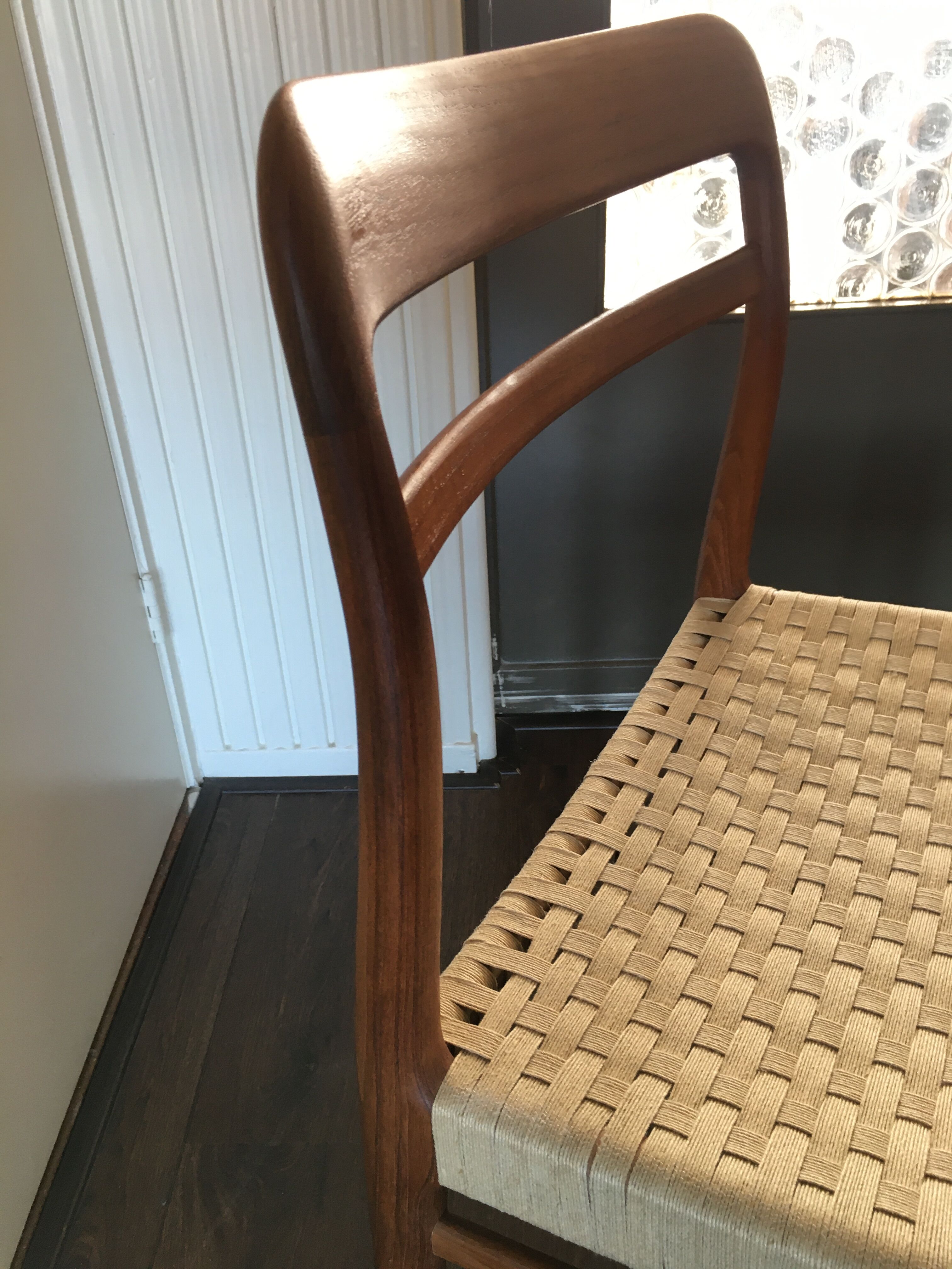 Ensemble scandinave de 4 chaises à manger en teck par Gustav Bahus et Eft. à partir des années 1960