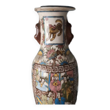 Vase iranien kadjar ancien balustre perse iznik faience émaillé polychrome xixe