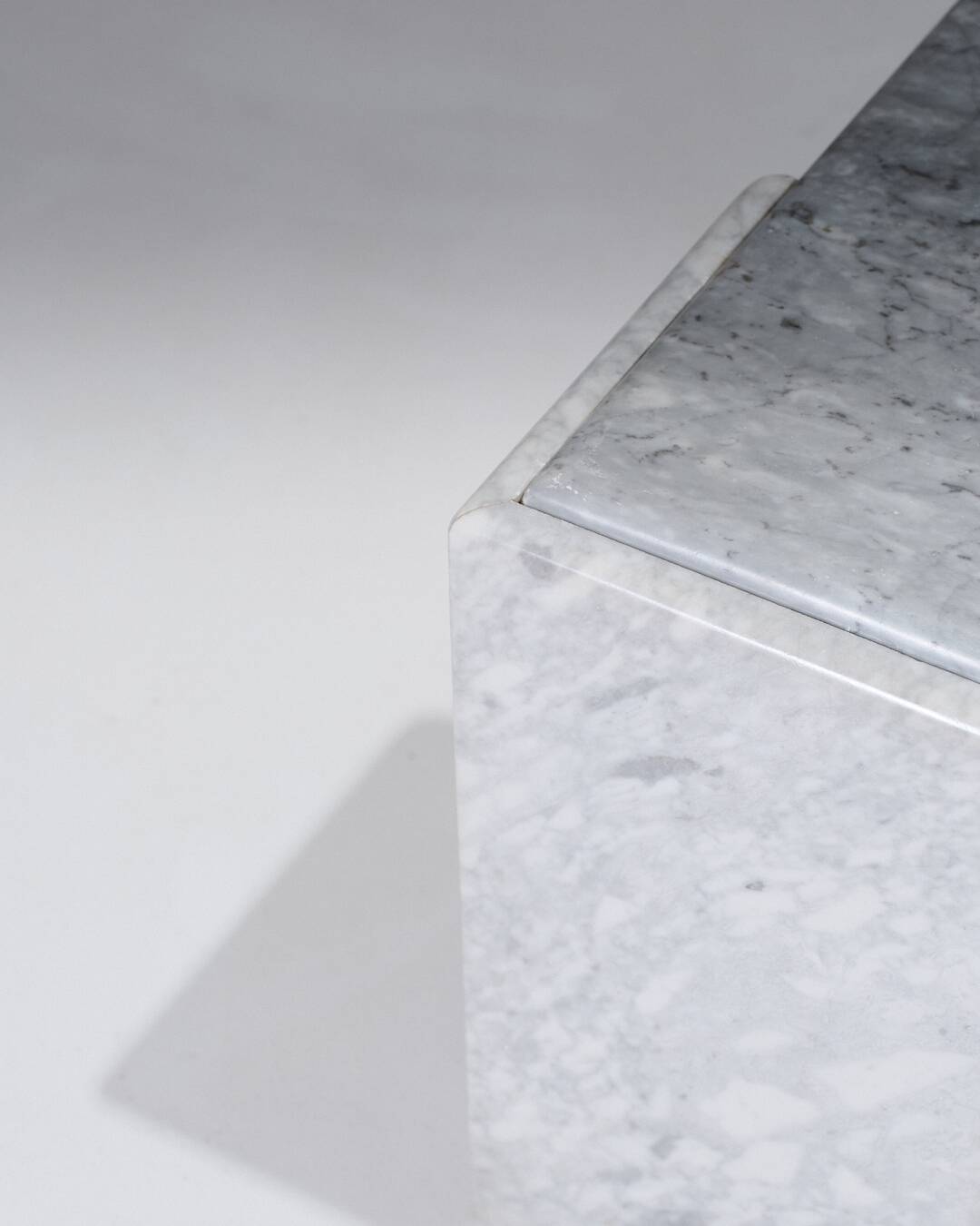 Gray Marble Drop-Shaped Coffee Table, 1980s