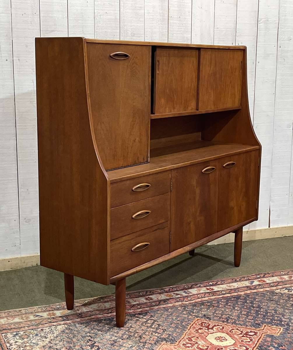 Buffet bar en teck anglais des années 70