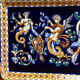 Cake dish cake Gien Renaissance blue background
