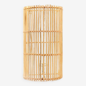 Natural rattan wall light