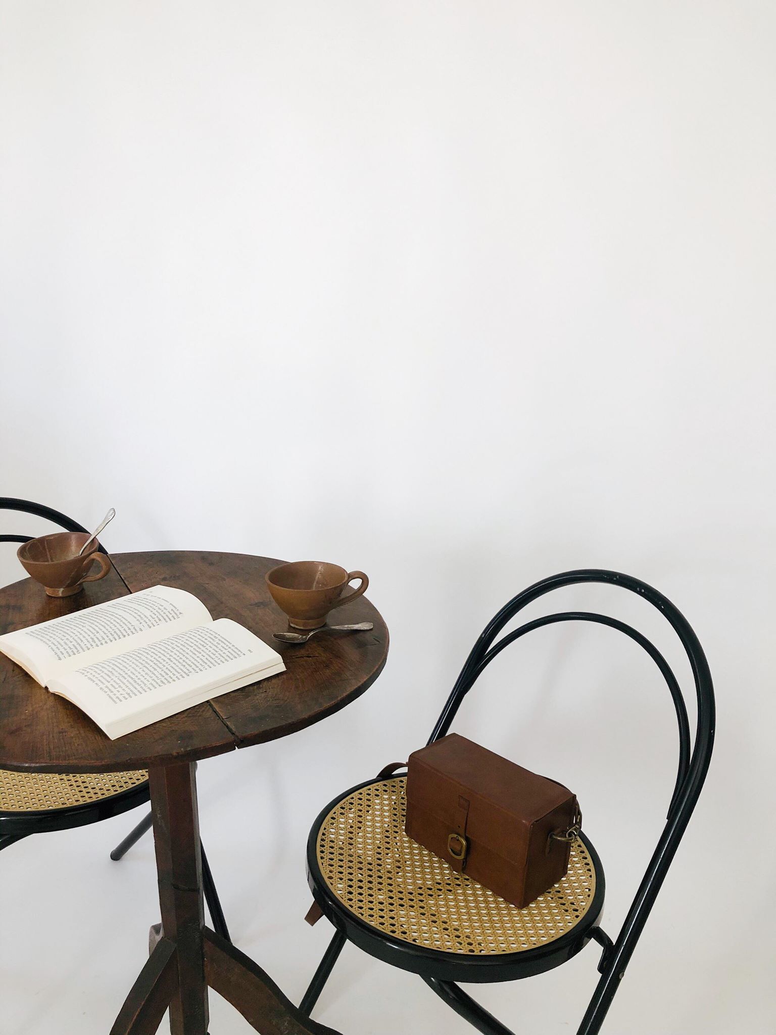 Pair chairs bistro folding canages