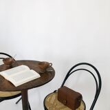 Pair chairs bistro folding canages