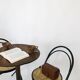 Pair chairs bistro folding canages