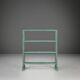 Small Industrial Mint-Colored Rack or Bookcase with 4 Shelves, Belgium 1920