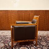 Classic Art Deco Armchair Black Low