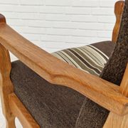 1970s, Danish design, oak wood armchair in furniture wool.