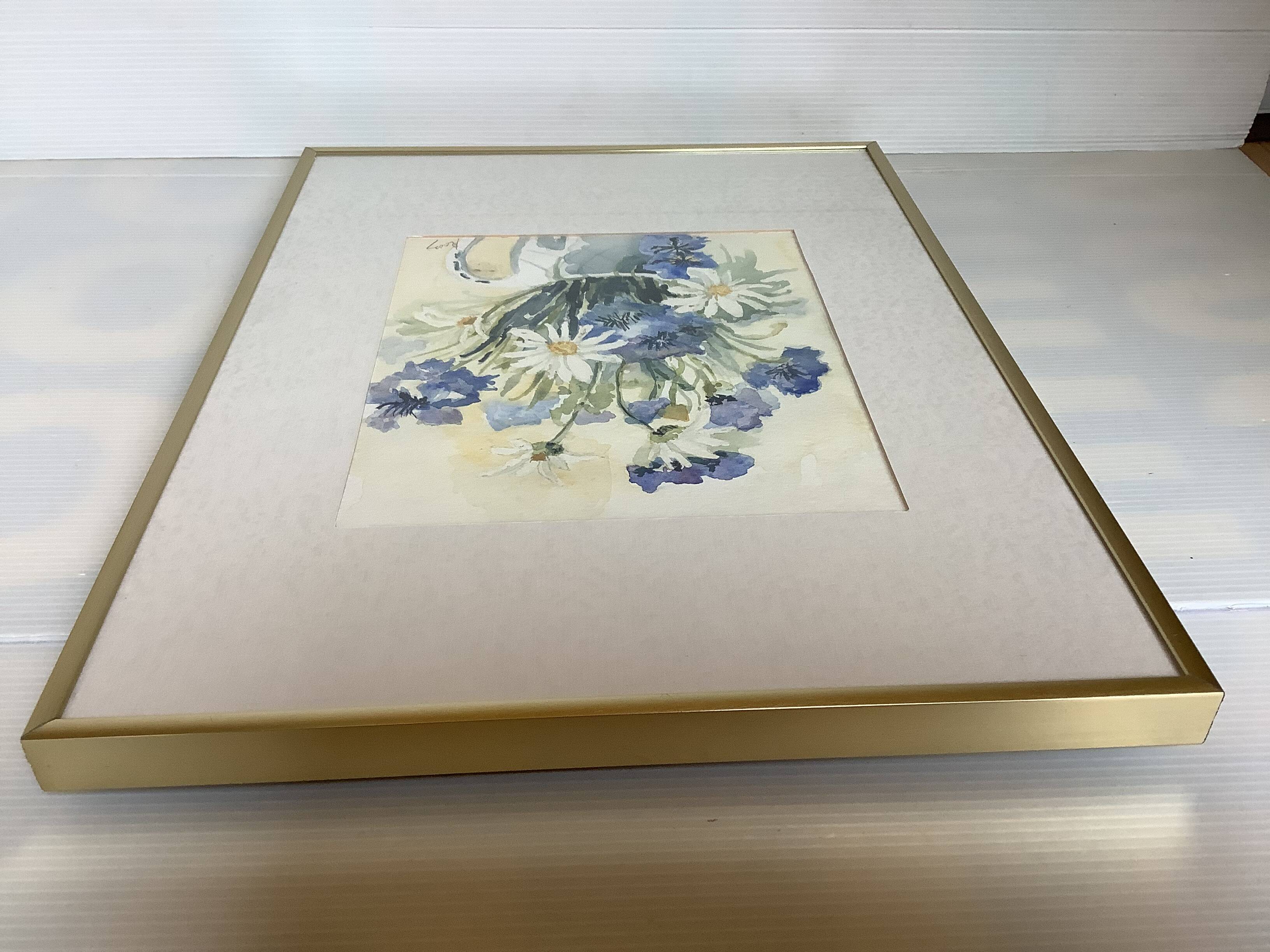 Watercolor flower bouquet frame