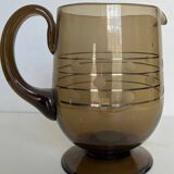 Art deco pitcher in smoked glass