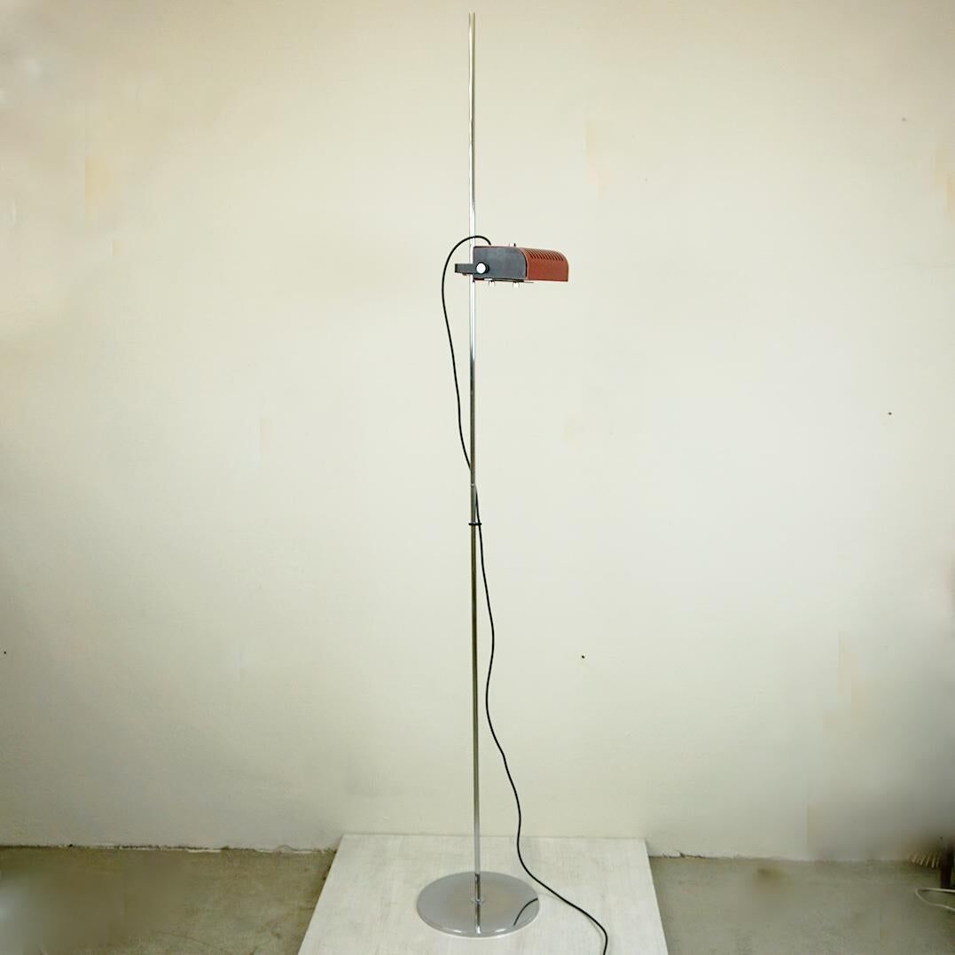 Red Italian Space Age Adjustable Spot Floor Lamp
