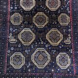 Ancien tapis oriental 111x195 - dominante bleu