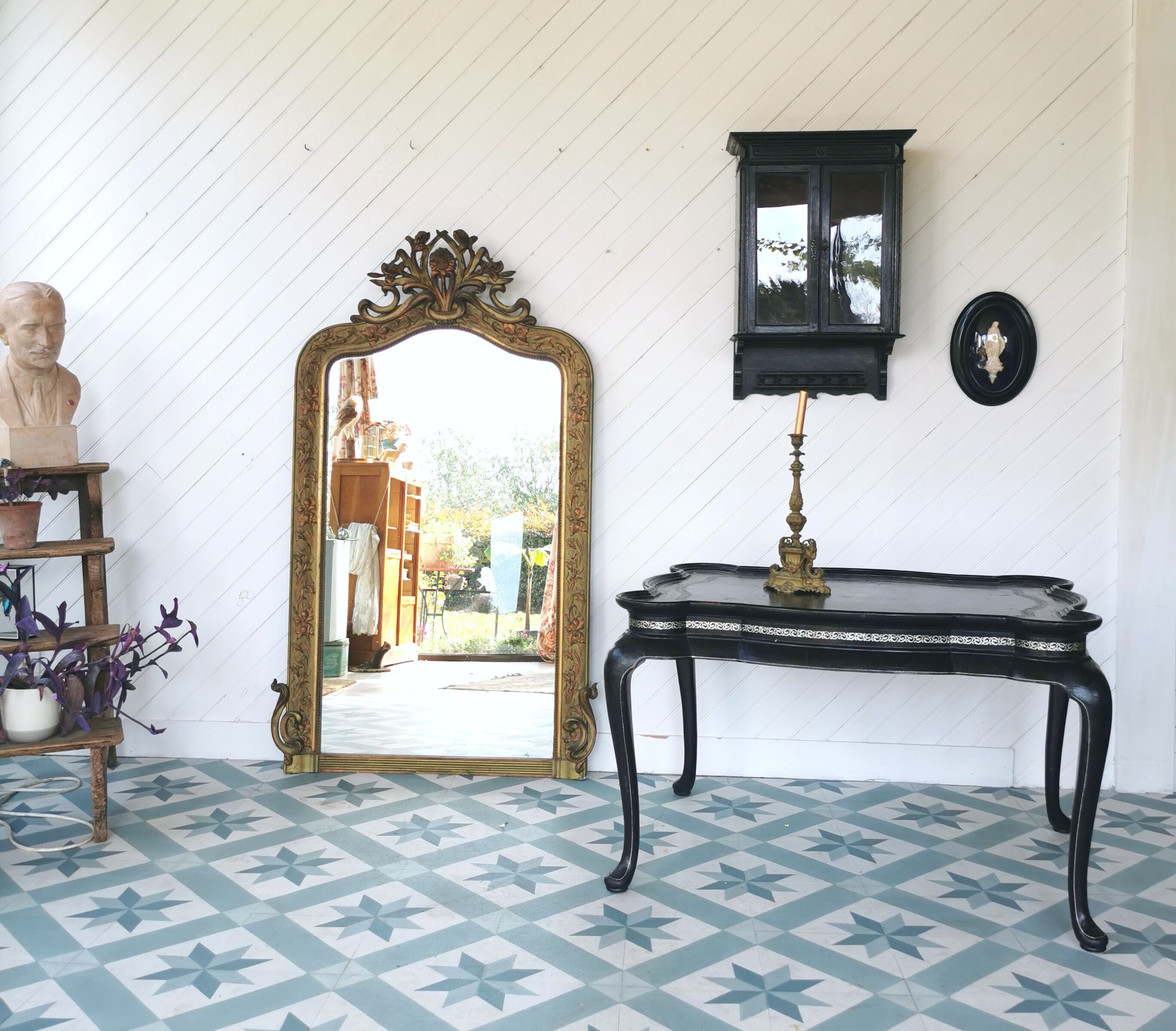 Art Nouveau fireplace mirror 1900