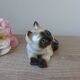 Brown and beige vintage ceramic Siamese cat