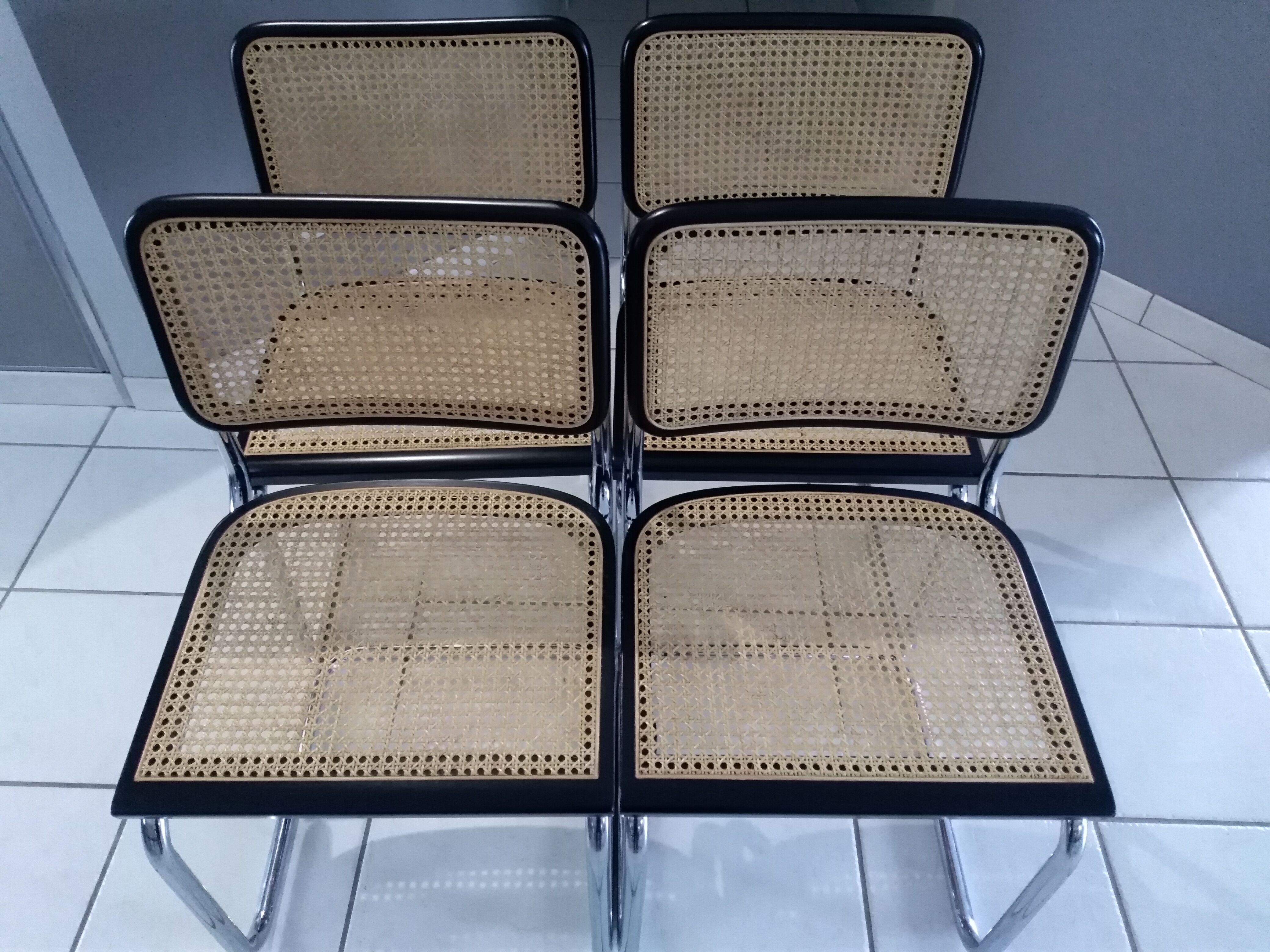 Suite 4 chairs cesca B32 Marcel Breuer vintage 1990