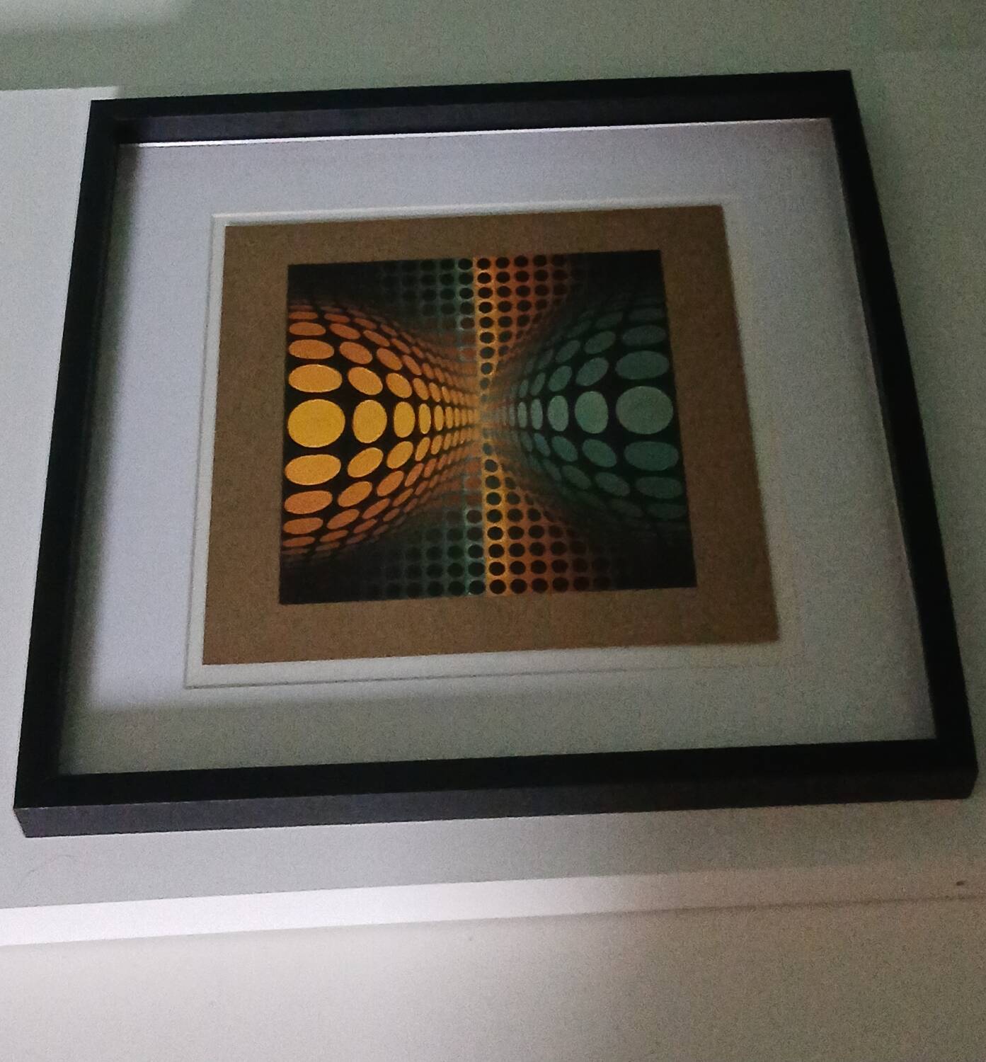 Tableau Vintage Art Optique - Victor Vasarely - Frame 40x40cm