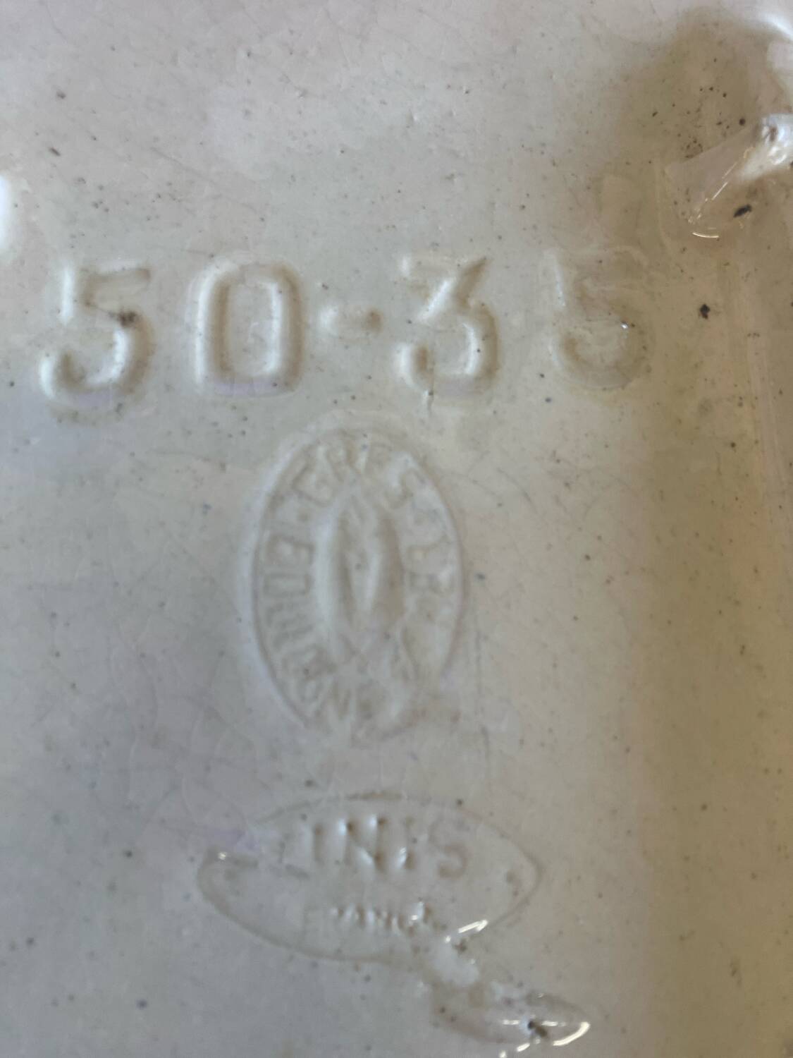 Vintage Ceramic Stamp Sink with Farmhouse Drainer