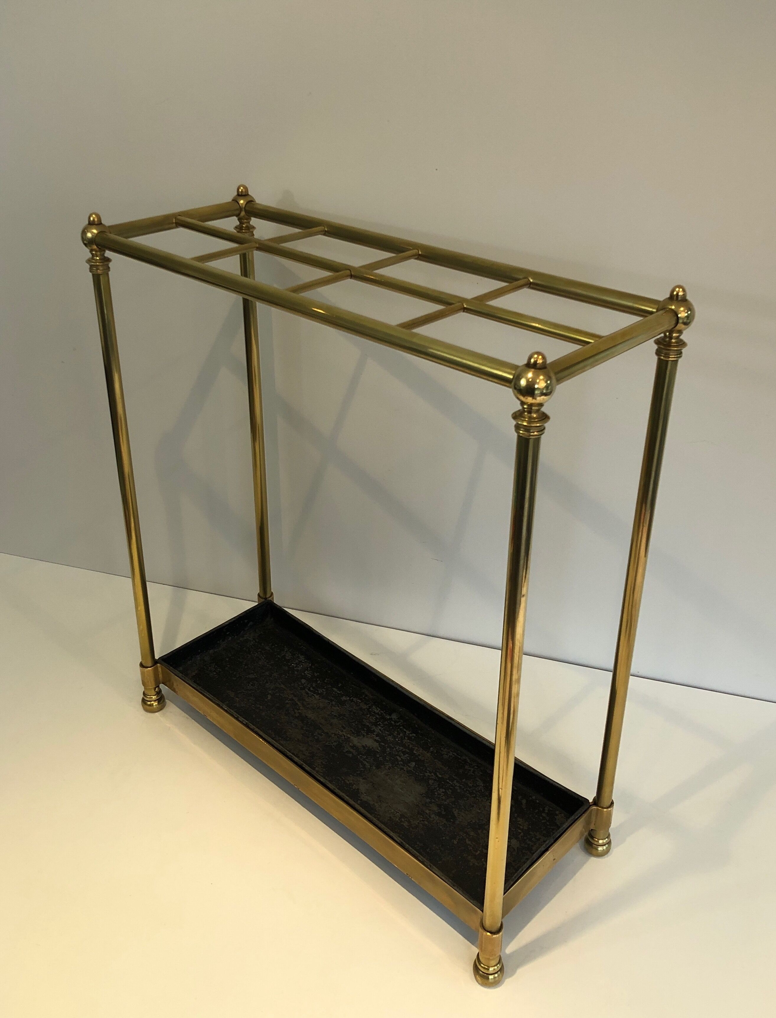 Rectangular umbrella holder in brass and cast iron. french work. around 1900