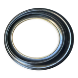 Black wooden oval frame