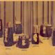 Aldo Tura Mod. 1278D Decorated Blue Goatskin Parchment Thermos Italy 1950