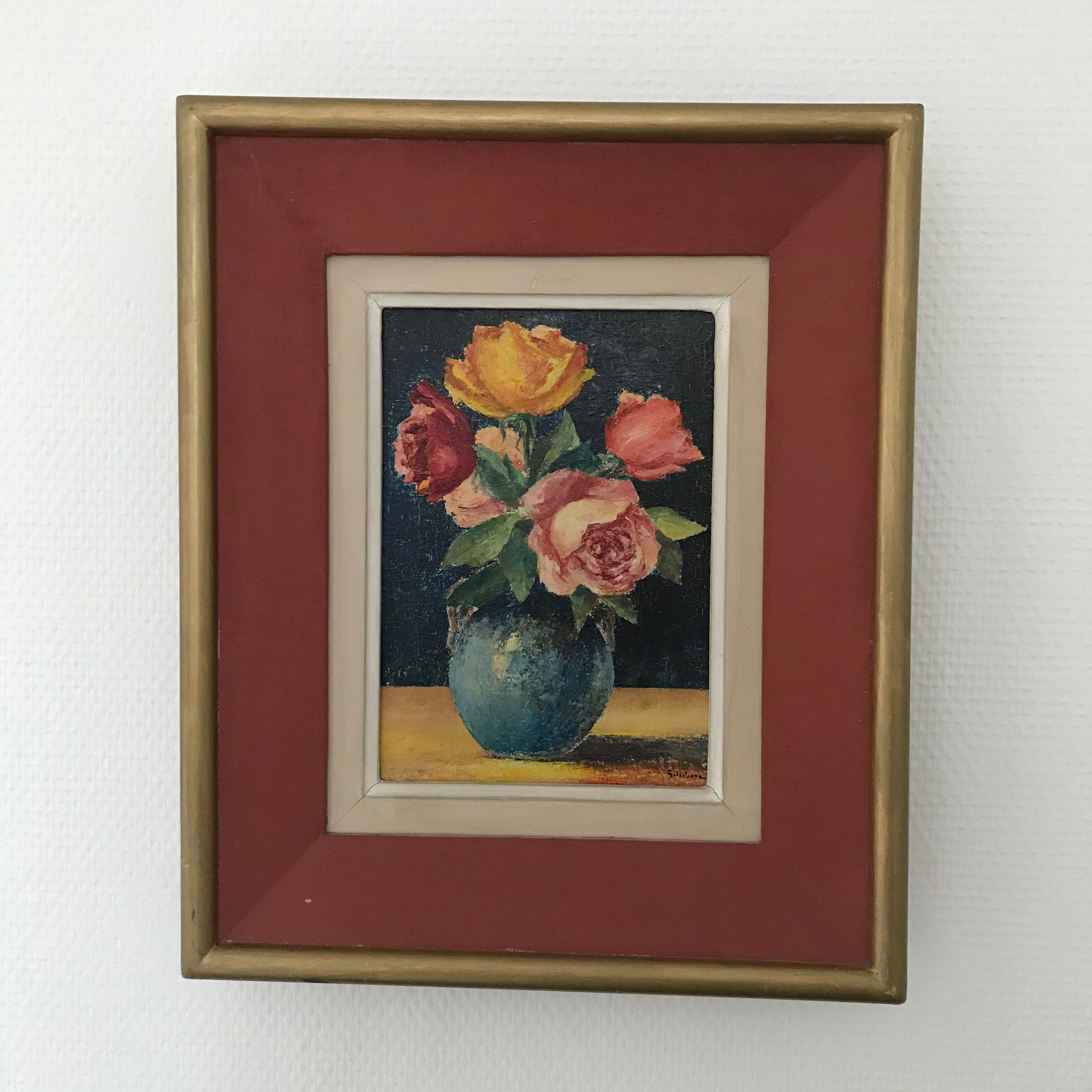 Painting bouquet of roses
