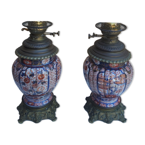 Paire de lampes en porcelaine