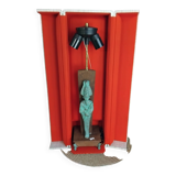 Lampe égyptienne osiris  bronze teck vintage  avec ecrin