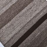 418x65 cm dark brown beige turkish runner wool kilim rug, corridor kilim