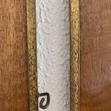 Vintage mirror 1900 barber triptych brass and wood - 29 x 70 cm