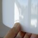 Vintage Harvey Guzzini redesign large pendant light white hanging lamp