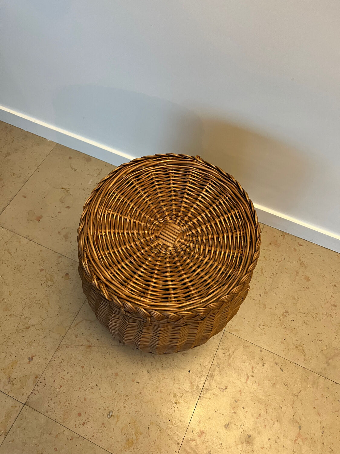 Basket stool wicker box