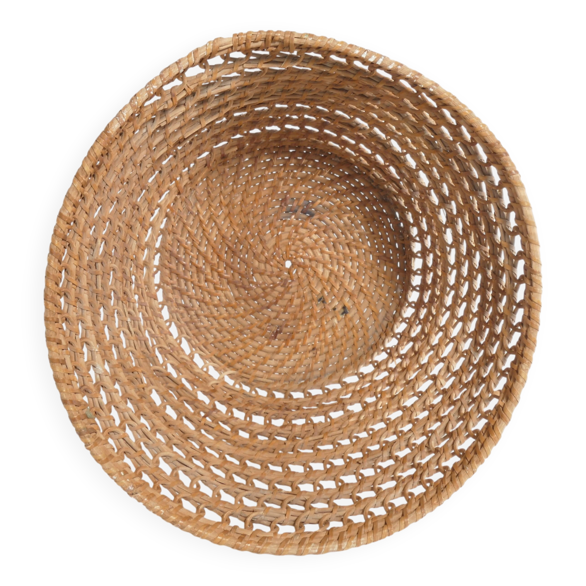 Mid-Century Modern Wicker Wastebasket