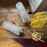 1960s Tulip wall sconce in brass and glass
