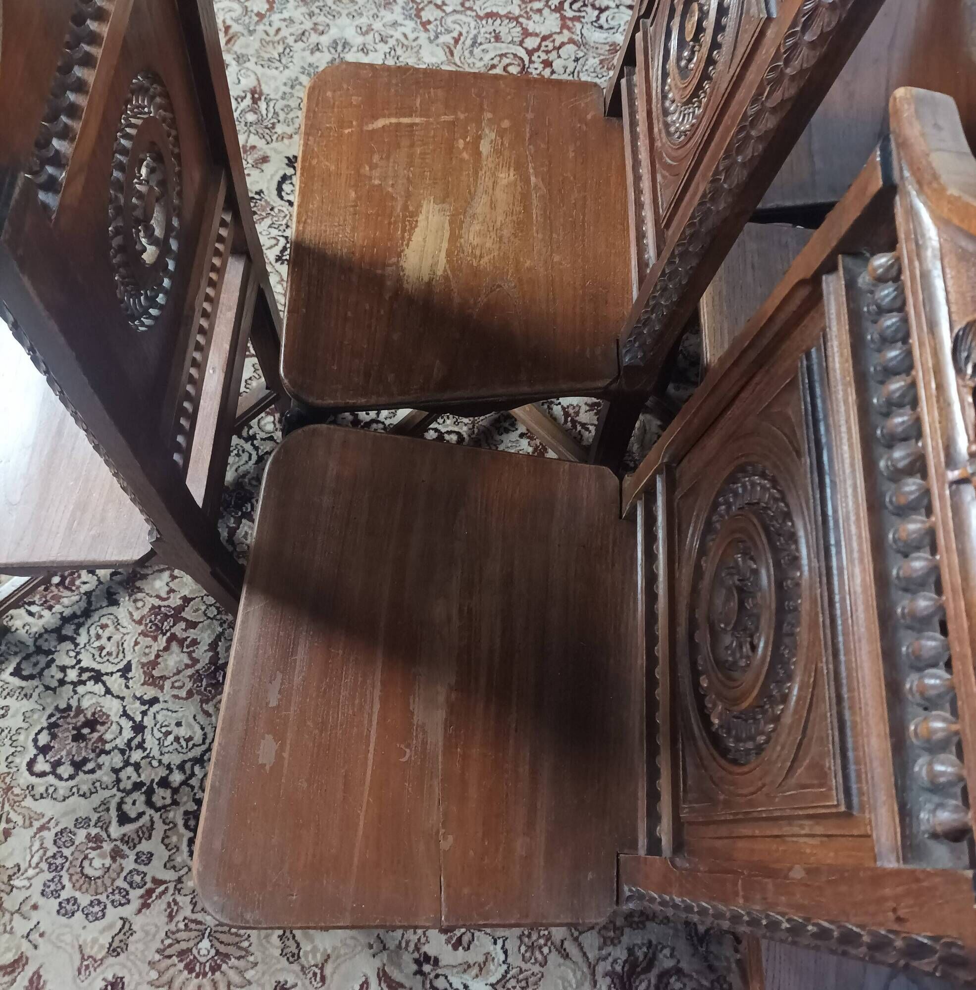 Set of 6 Art Deco oak chairs