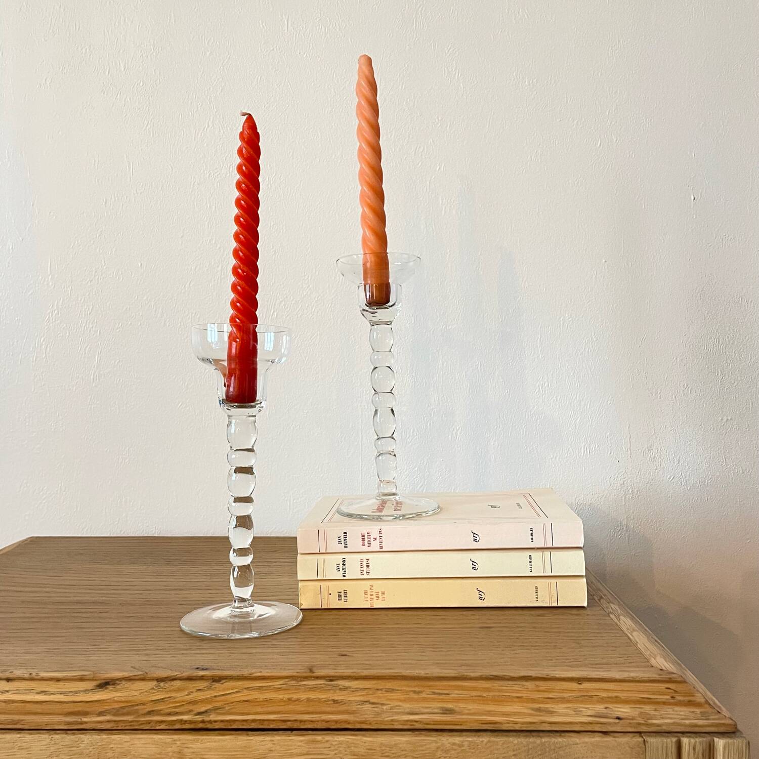 Glass candle holders