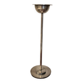 Silver-plated metal candlestick in vintage Art Deco style