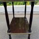 Desserte vintage palissandre double plateau doré sur roulettes 71cm