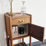 Art Deco style bedside table in solid oak, 1930s