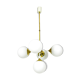 Lustre en laiton à 5 bras du milieu du siècle