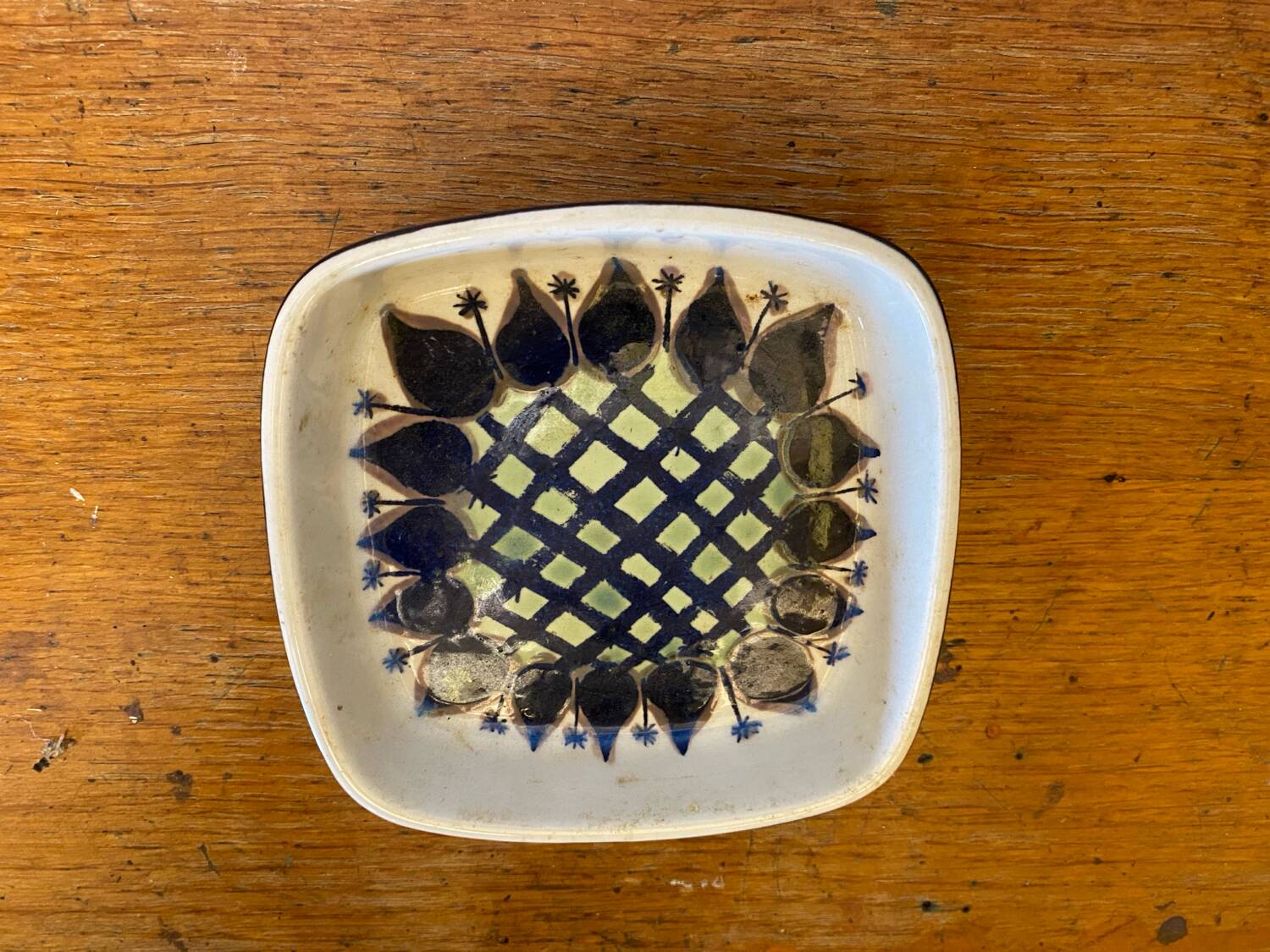 Antique Royal Copenhagen Ceramic Painted White Blue Vintage Empty Pocket