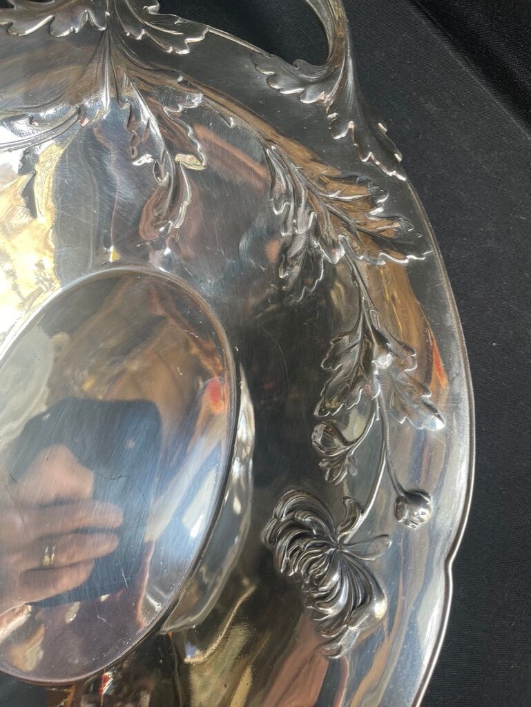 Basket with handles – Silver Metal – Alfenide, Gallia for Christofle