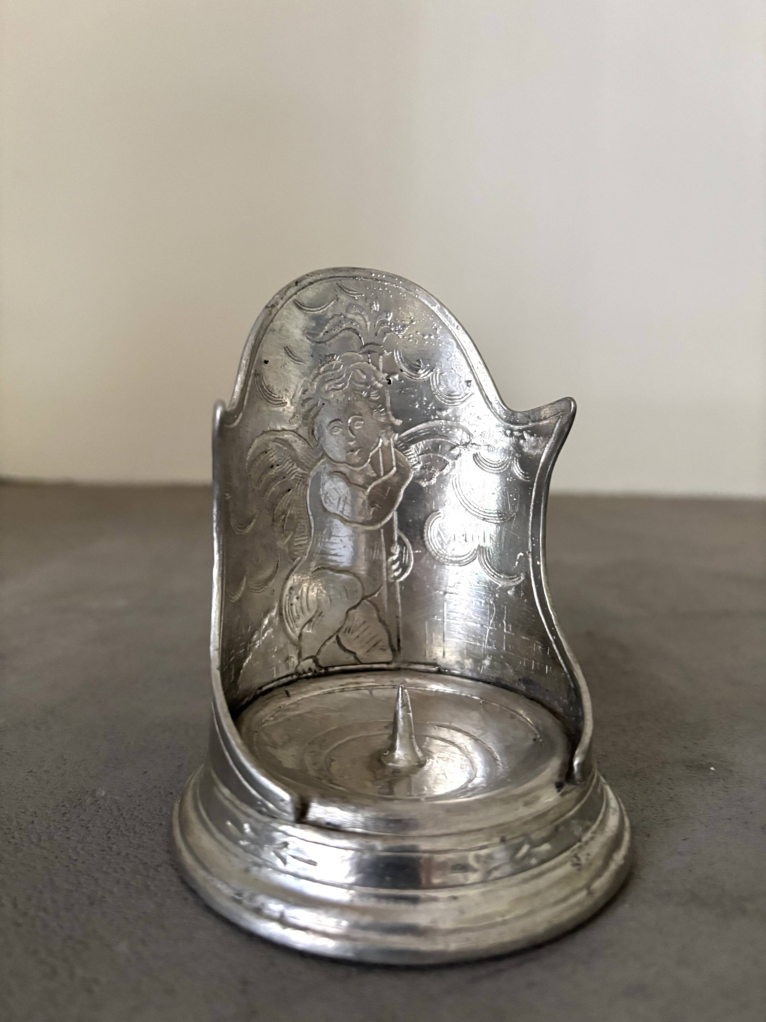 Engraved candle holder