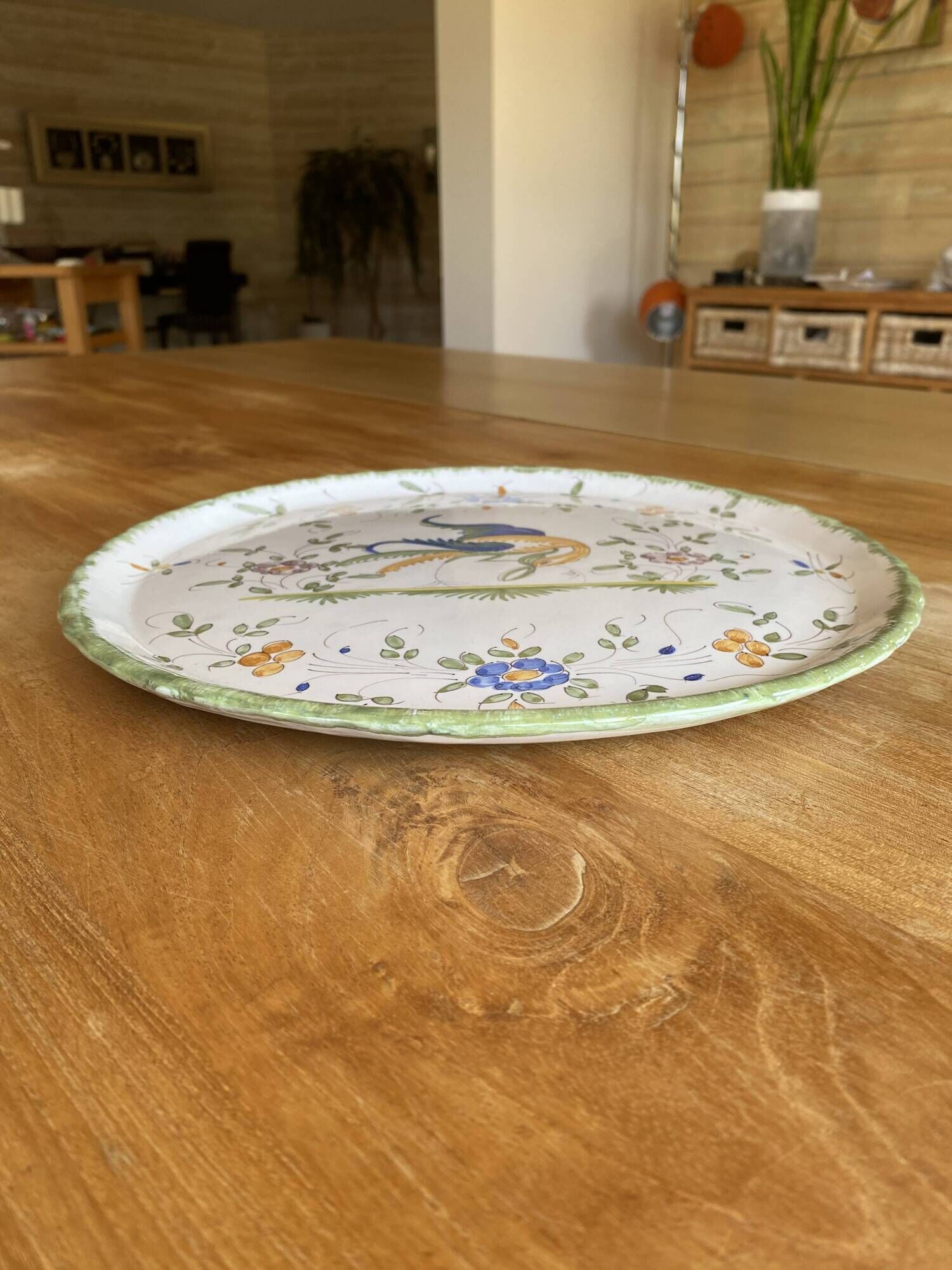 Decorative pie dish in Moustiers porcelain