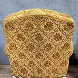 Pair of Louis XV style Bérgères in lacquered wood, 19th century