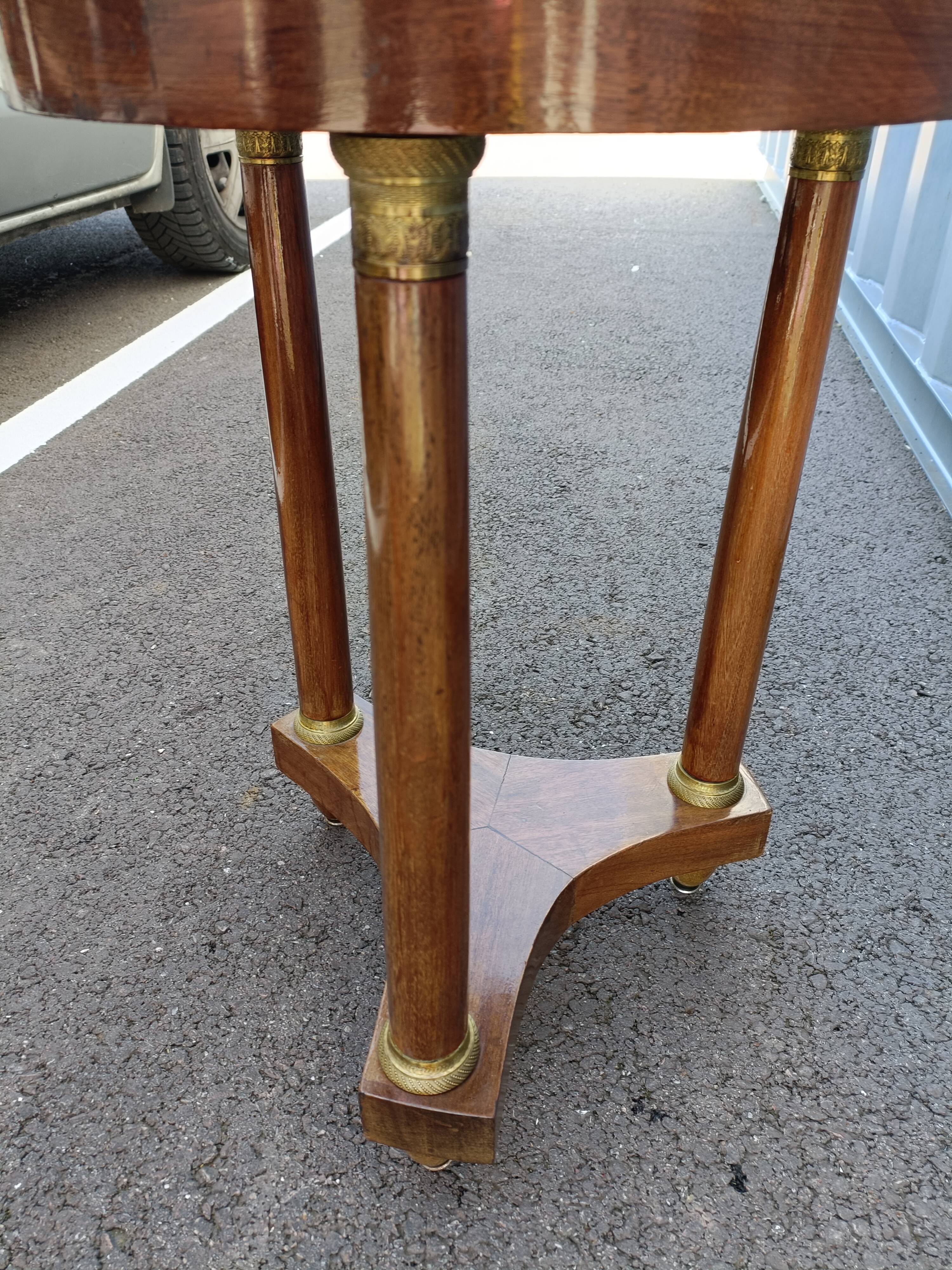 Gueridon side table empire style marble top