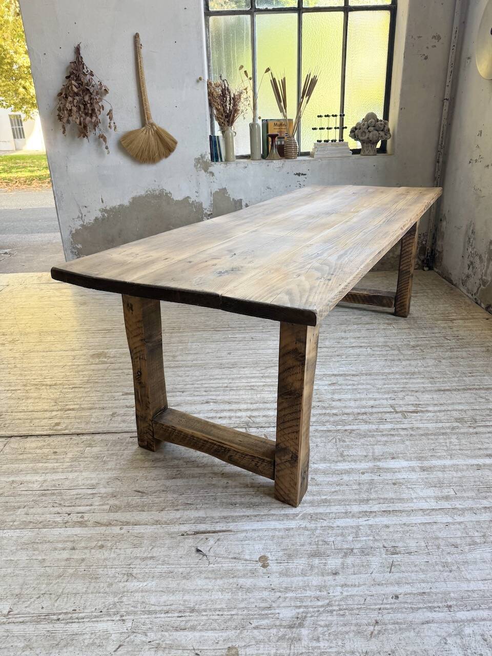 1950s pine farmhouse table 220cm