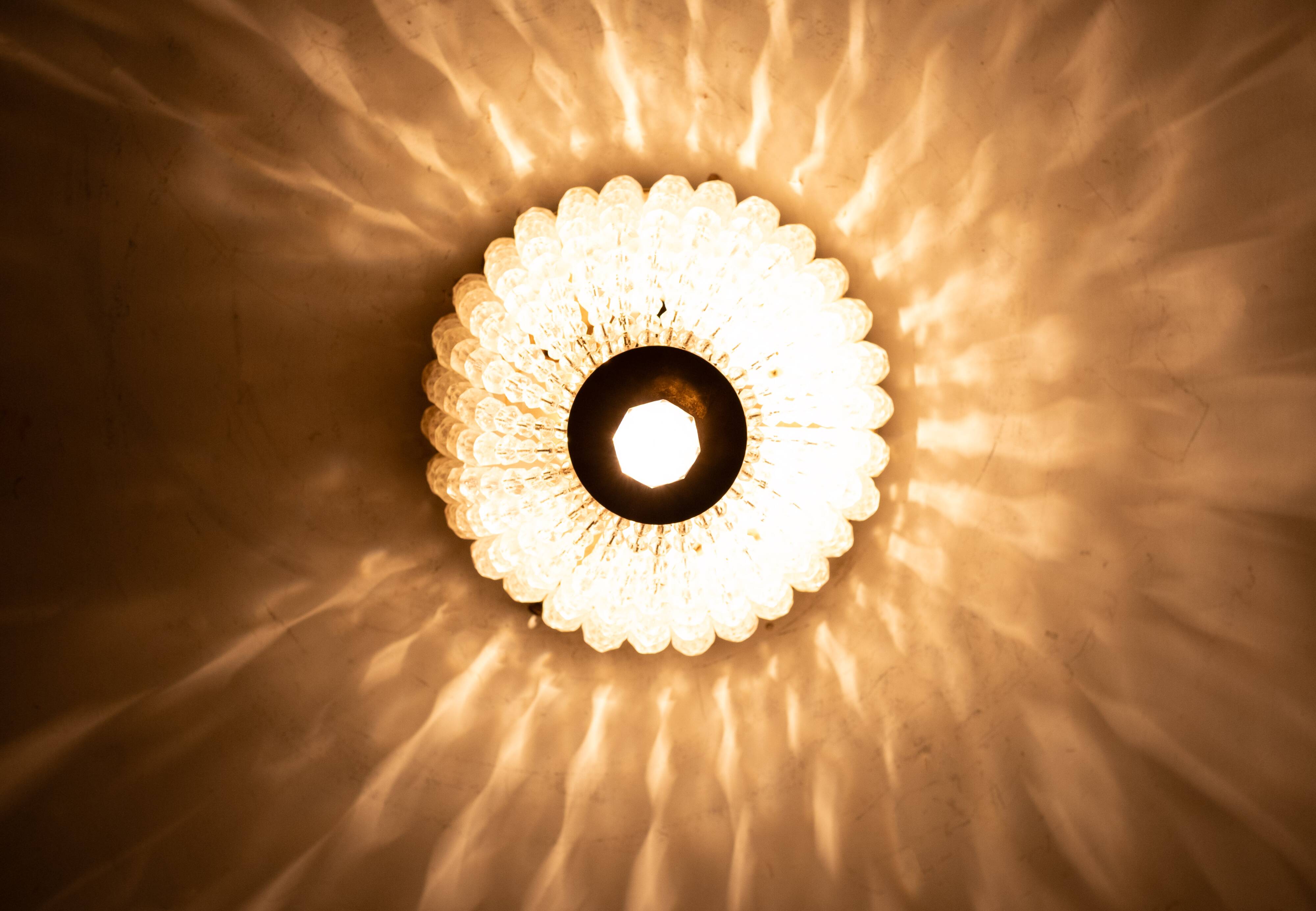 Miniature Chrystal Glass Pendant lamp 1950s France